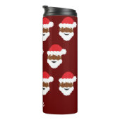 Zwarte kerstman Bruin Skin Burgundy Kerstmis Thermosbeker (Geroteerd rechts)