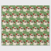 zwarte kerstman cadeaupapier (Vlak)