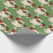 zwarte kerstman cadeaupapier (Hoek)