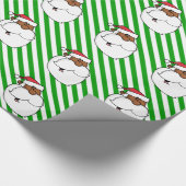 Zwarte kerstman cadeaupapier (Hoek)