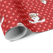Zwarte Kerstman Cartoon Cadeaupapier (Rol Hoek)