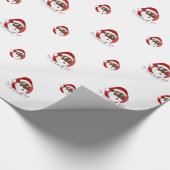 Zwarte Kerstman Cartoon Cadeaupapier (Hoek)