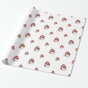 Zwarte Kerstman Cartoon Cadeaupapier