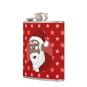 Zwarte Kerstman Cartoon Heupfles (Links)