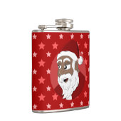 Zwarte Kerstman Cartoon Heupfles (Rechts)