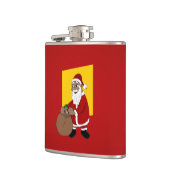 Zwarte Kerstman Cartoon Heupfles (Links)