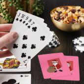 Zwarte Kerstman Cartoon Pokerkaarten (Insitu)