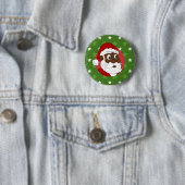 Zwarte Kerstman Cartoon Ronde Button 5,7 Cm (In situ)