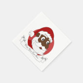 Zwarte Kerstman Cartoon Servetten (Hoek)