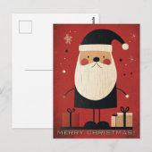Zwarte Kerstman en kerstcadeaus Briefkaart (Voorkant / Achterkant)