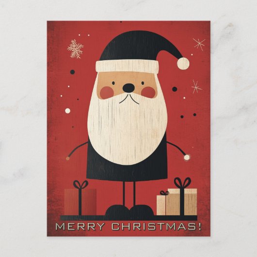 Zwarte Kerstman en kerstcadeaus Briefkaart (Voorkant)