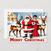 Zwarte Kerstman en mevrouw Claus Kerst Briefkaart (Voorkant / Achterkant)