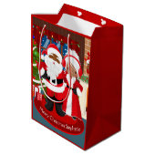 Zwarte Kerstman en Mrs Claus Medium Cadeauzakje (Achterkant Gekanteld)