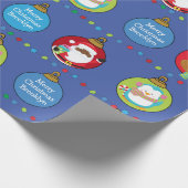 Zwarte Kerstman en Vrienden Cadeaupapier (Hoek)