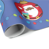 Zwarte Kerstman en Vrienden Cadeaupapier (Rol Hoek)