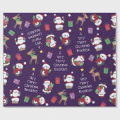 Zwarte Kerstman en vrienden Cadeaupapier (Vlak)