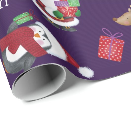 Zwarte Kerstman en vrienden Cadeaupapier (Rol Hoek)