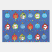 Zwarte Kerstman en vrienden personaliseren Inpakpapier Vel (Voorkant 2)