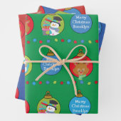 Zwarte Kerstman en vrienden personaliseren Inpakpapier Vel (In situ)