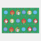 Zwarte Kerstman en vrienden personaliseren Inpakpapier Vel (Voorkant)