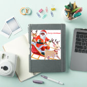 Zwarte kerstman en vrienden sticker (iPad Cover)