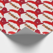 Zwarte kerstman, esthetisch kerstrood cadeaupapier (Hoek)