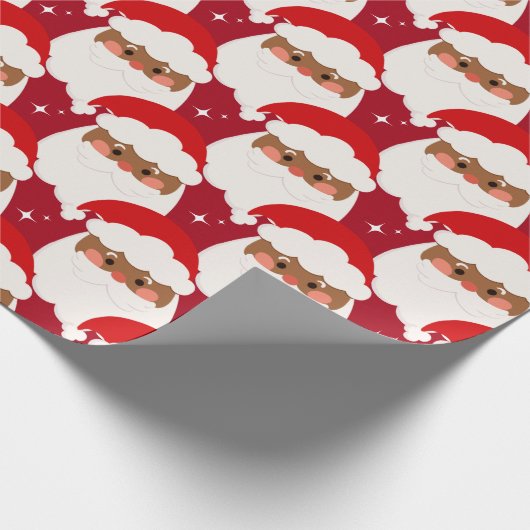 Zwarte kerstman, esthetisch kerstrood cadeaupapier (Hoek)