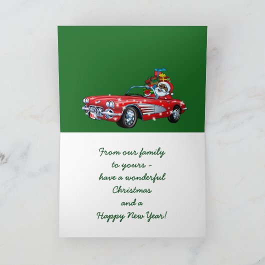 Zwarte Kerstman Feestdagen Kaart (Binnen)