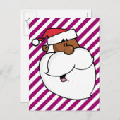 Zwarte kerstman feestdagenkaart (Voorkant / Achterkant)