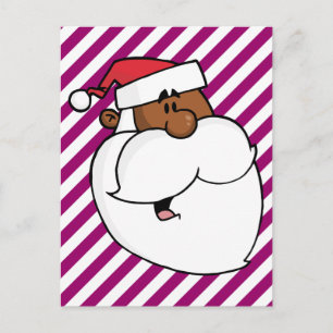 Zwarte kerstman feestdagenkaart