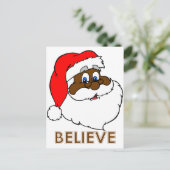 Zwarte Kerstman Feestdagenkaart (Staand voorkant)