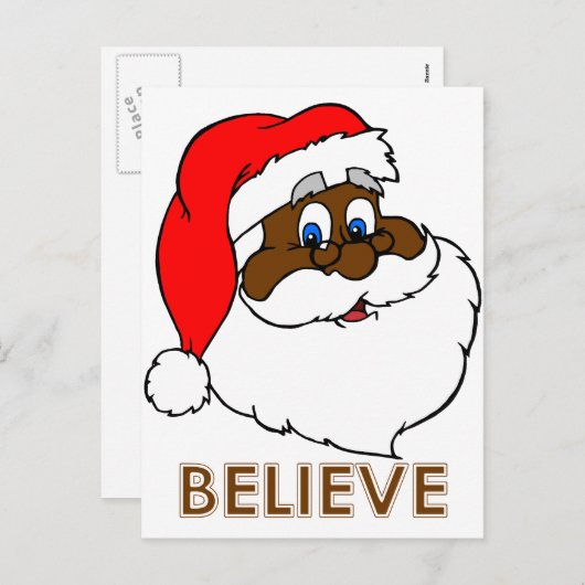 Zwarte Kerstman Feestdagenkaart (Voorkant / Achterkant)