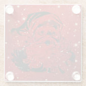 Zwarte kerstman glazen onderzetter (Achterkant)