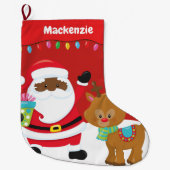 Zwarte Kerstman Grote Kerstsok (Voorkant)