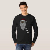 Zwarte Kerstman Ho Ho Ho Kerstmis T-shirt (Voorkant volledig)