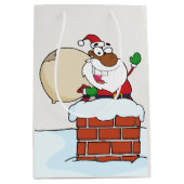 Zwarte kerstman in Chimney Gift Bag Medium Cadeauzakje (Voorkant)