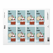 Zwarte kerstman in Chimney Gift Label (Full Sheet)