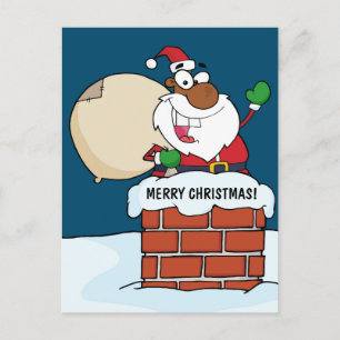 Zwarte kerstman in het Briefkaart Chimney