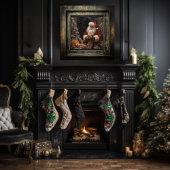 Zwarte Kerstman in het geven van Kerstmis Poster