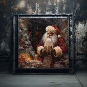 Zwarte Kerstman in het geven van Kerstmis Poster