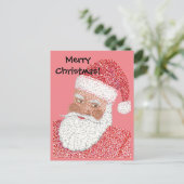 Zwarte Kerstman in Pointillism Aangepaste Briefkaa Briefkaart (Staand voorkant)