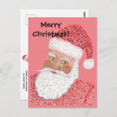 Zwarte Kerstman in Pointillism Aangepaste Briefkaa Briefkaart (Voorkant / Achterkant)