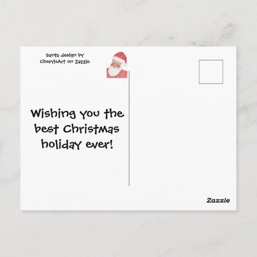 Zwarte Kerstman in Pointillism Aangepaste Briefkaa Briefkaart (Achterkant)