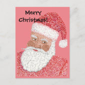 Zwarte Kerstman in Pointillism Aangepaste Briefkaa Briefkaart (Voorkant)