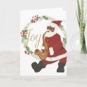 Zwarte Kerstman Kaart (Voorkant)