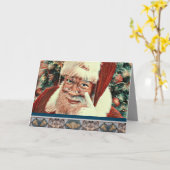 Zwarte Kerstman Kaart Afro-Amerikaanse Xmas (Gele Bloem)