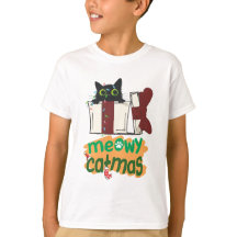 Zwarte Kerstman Kat Verward In Kerstboom Lichten