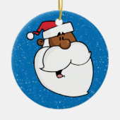 Zwarte kerstman keramisch ornament (Voorkant)