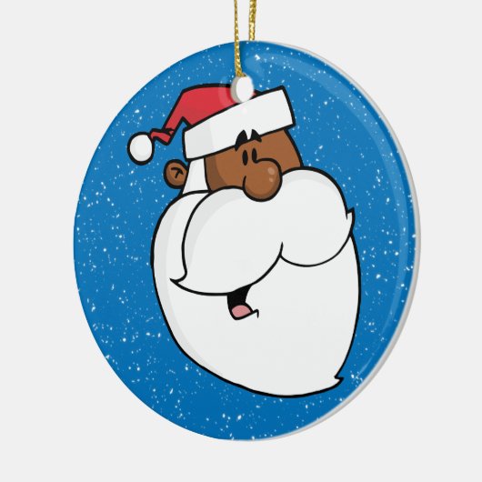 Zwarte kerstman keramisch ornament (Links)