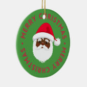 Zwarte Kerstman Keramisch Ornament (Rechts)